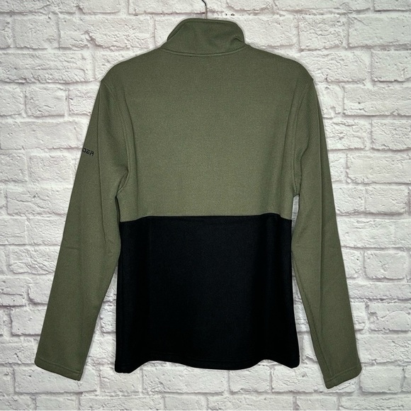 NWT Spyder Tea Leaf Medallion Bonded Fleece Sweater - Zip Neck - Picture 6 of 14